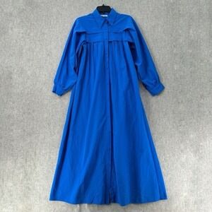 Taba Casual Maxi Dress A-Line Long Dress Abaya Muslim Woman Size OS Blue Stretch